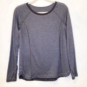 Lululemon Turn It Up Long Sleeve Top Heather Black and Gray Size 6